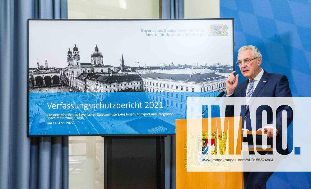 JOACHIM HERRMANN, Interior Minister of the State of Bavaria. The Bavarian Verfassungsschutz (Secret Service, Office for the Protection of the Constitution) released the 2021 report detailing threats to the state of Bavaria and the country. Over the past years, conspiracy theorists, new age and wellness extremists, right-extremists, and various enemies of democracy have taken a leading role against the German state and society, with imagery such as the August 2020 storming of the Reichstag and May 2020 3,000 Corona rebels demonstrating at Marienplatz in Munch associated with it. Numerous participants in that storming come from the Bavarian scene and are radicalizing at increasing rates. Munich Ge - ZUMAb160 20220411_zbp_b160_028