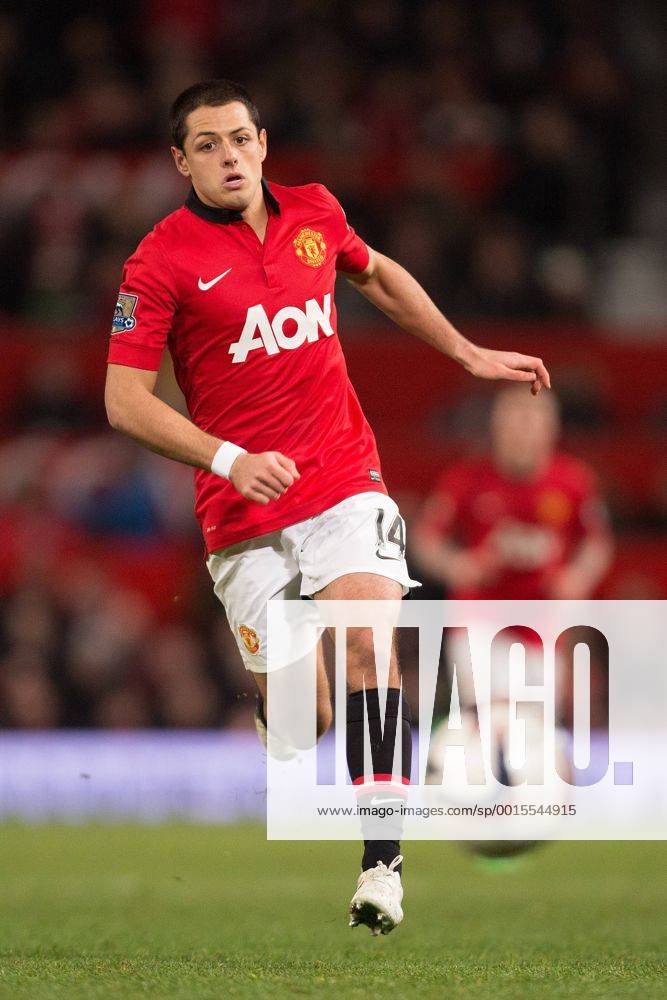 Javier Hernandez (Chicharito) of Manchester United in action - Manchester United vs. Sunderland - Capital One Cup Semi Final Second Leg - Old Trafford - Manchester - 22 01 2014 Pic PhilipOldham Sportimage .