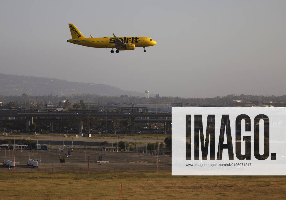 A Spirit Airlines Airbus A320 aircraft arrives at Los Angeles International Airport, known as LAX. Los Angeles USA - ZUMA 20220412_mda_a97_205