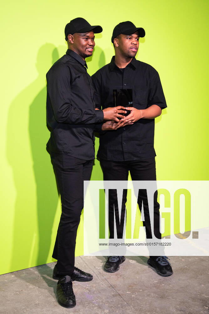 Mmuso Potsane and Maxwell Boko of MmusoMaxwell, winners of the Karl Lagerfeld Award for Innovation, attend the Photocall at the International Woolmark Prize 2022 FINAL in London. London United Kingdom - ZUMAs197 20220426_zaa_s197_130