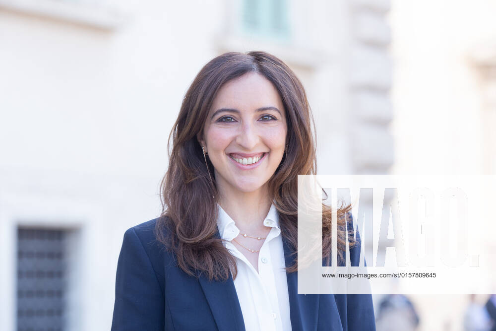 Italy: Nominees for David di Donatello 2022 Awards in Rome Italian actress Anna Ferraioli Ravel in front of entrance to Quirinal Palace in Rome for presentation ceremony of nominations for David di Donatello 2022 awards Rome Italy