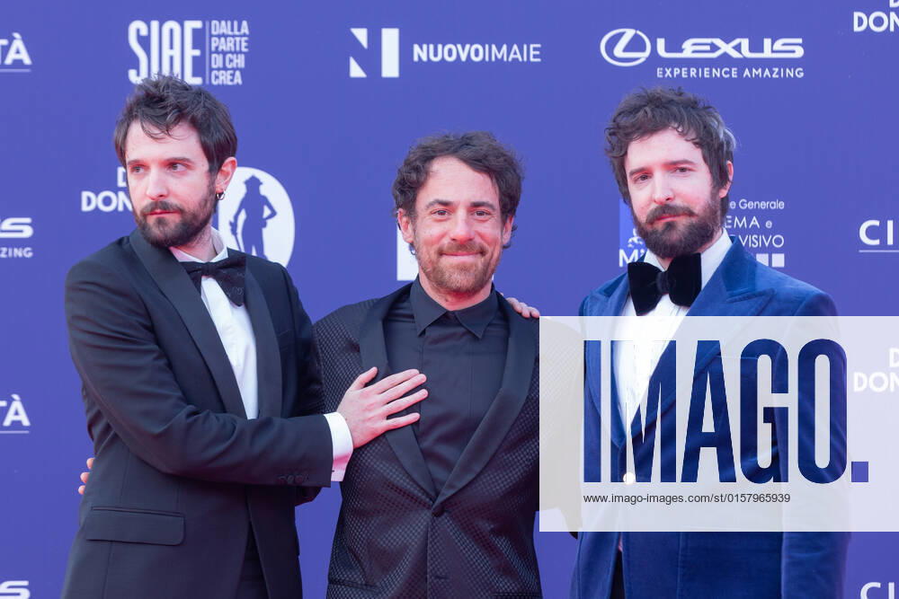 Verleihung des David di Donatello-Preises 2022 in Rom Italy: Red Carpet of David di Donatello 2022 Awards ceremony Elio Germano and D Innocenzo brothers attend the red carpet of David di Donatello 2022 awards ceremony in Rome Rome Italy