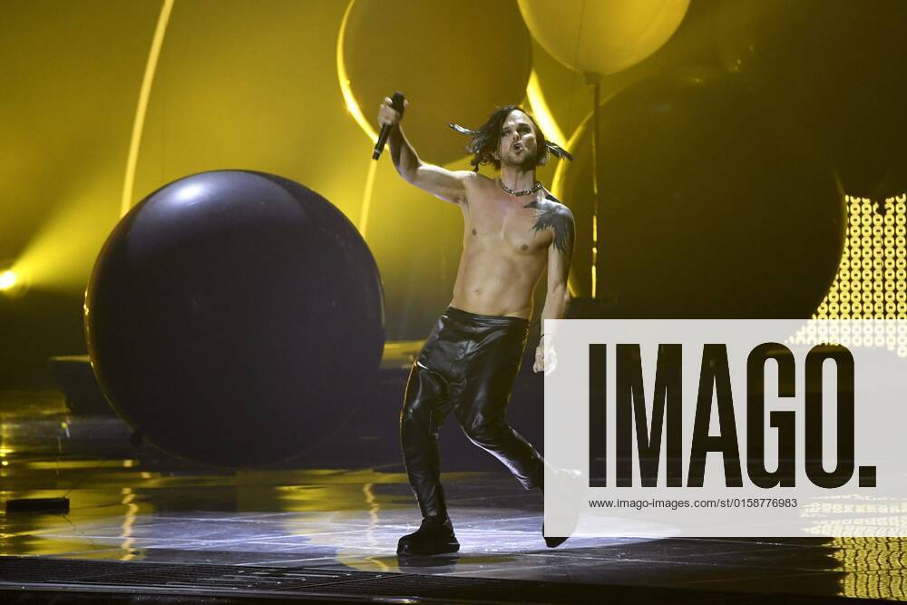 Singer Lauri Ylönen of the Finnish rock band The Rasmus performing during the dress rehearsal of the 2nd semi-final of the Eurovision Song Contest in Turin, Italy, on May 11, 2022. Turin Italy