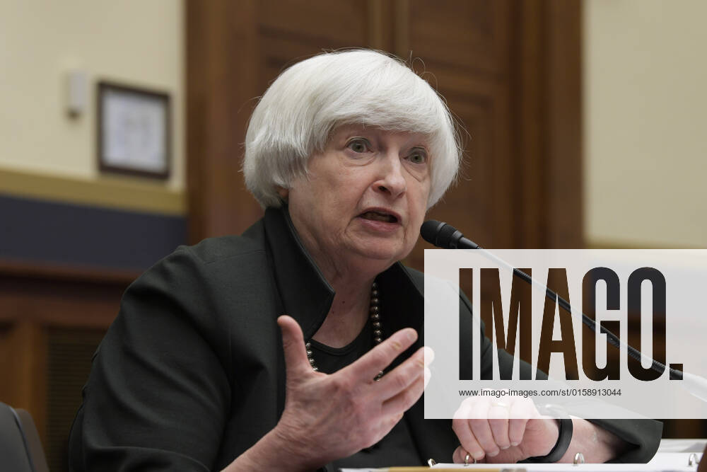 Secretary of the Treasury Janet Yellen testifies before the House Financial Services Full Committee during a hearing about The Annual Report of the Financial Stability Oversight Council at Rayburn HOB Capitol Hill in Washington DC, USA. Washington United States - ZUMAs197 20220512_zaa_s197_161
