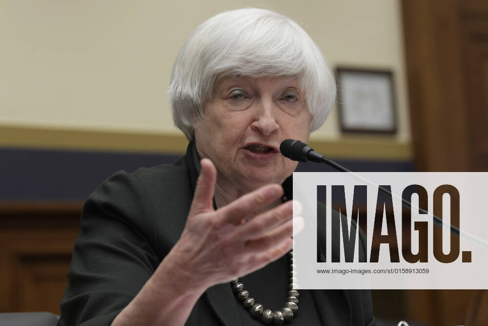 Secretary of the Treasury Janet Yellen testifies before the House Financial Services Full Committee during a hearing about The Annual Report of the Financial Stability Oversight Council at Rayburn HOB Capitol Hill in Washington DC, USA. Washington United States - ZUMAs197 20220512_zaa_s197_160