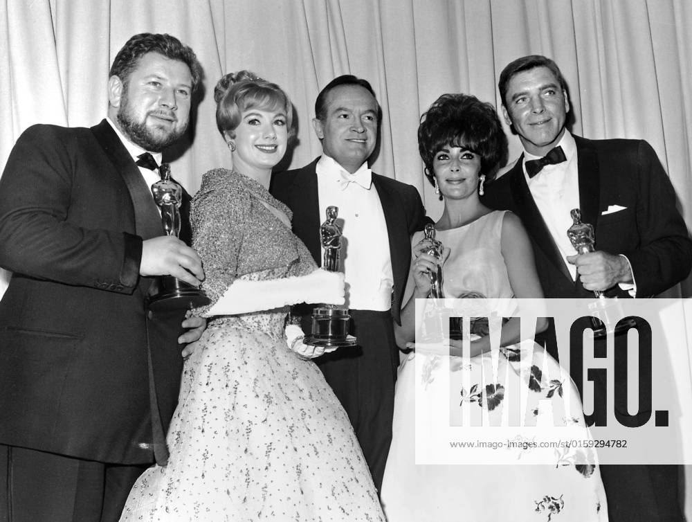 OSCARS. Bester Nebendarsteller. Preisträger 1961-1970 Peter Ustinov, Shirley Jones, Bob Hope, Elizabeth Taylor, Burt Lancaster, 33rd Academy Awards - 1961. File Reference 34145-814THA