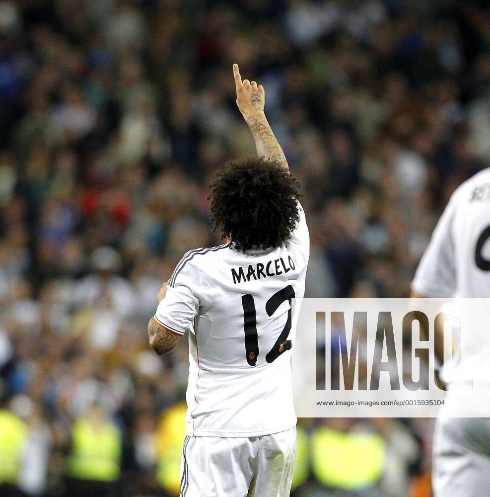 League BBVA match played between Real Madrid and UD Levante. In this picture, Marcelo celebrates second goal.