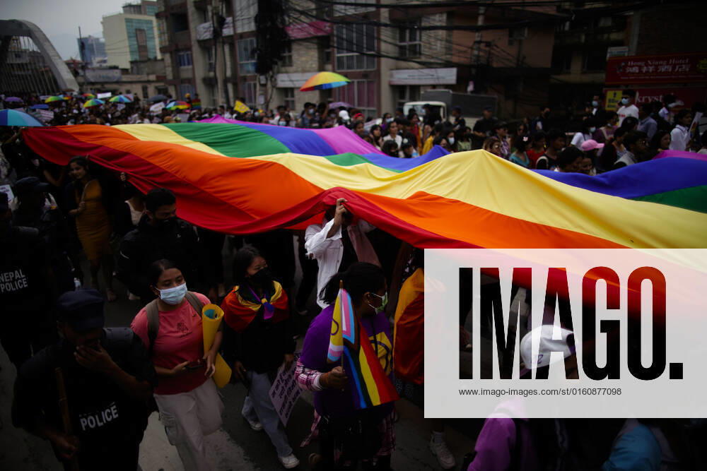 Hundreds of people from the LGBTIQ community participate in NepalÃ¢â‚¬â ¢s pride parade month to celebrate their identities in Kathmandu, Nepal on Saturday, June 11, 2022. Kathmandu Nepal - ZUMAg200 20220611_zap_g200_011
