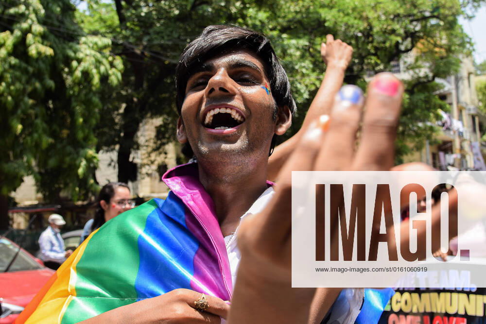 A Pride March in Delhi A Participant can be seen with a Pride Flag in a Pride March to celebrate Pride Month and spread awareness regarding the LGBTQ+ Community in New Delhi. India