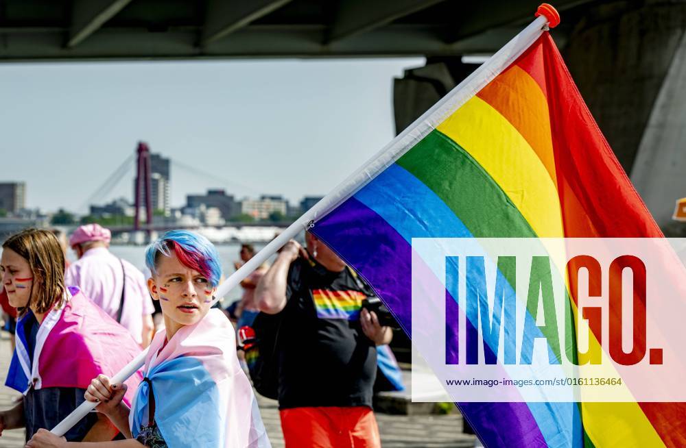2022-06-18 11:20:29 ROTTERDAM - The Pride March traditionally moves through the city during Pink Saturday. This year s event will be held in Rotterdam with a march, information market and performances that reflect on the emancipation of the LGBTQ+ community. ANP ROBIN UTRECHT netherlands out - belgium out