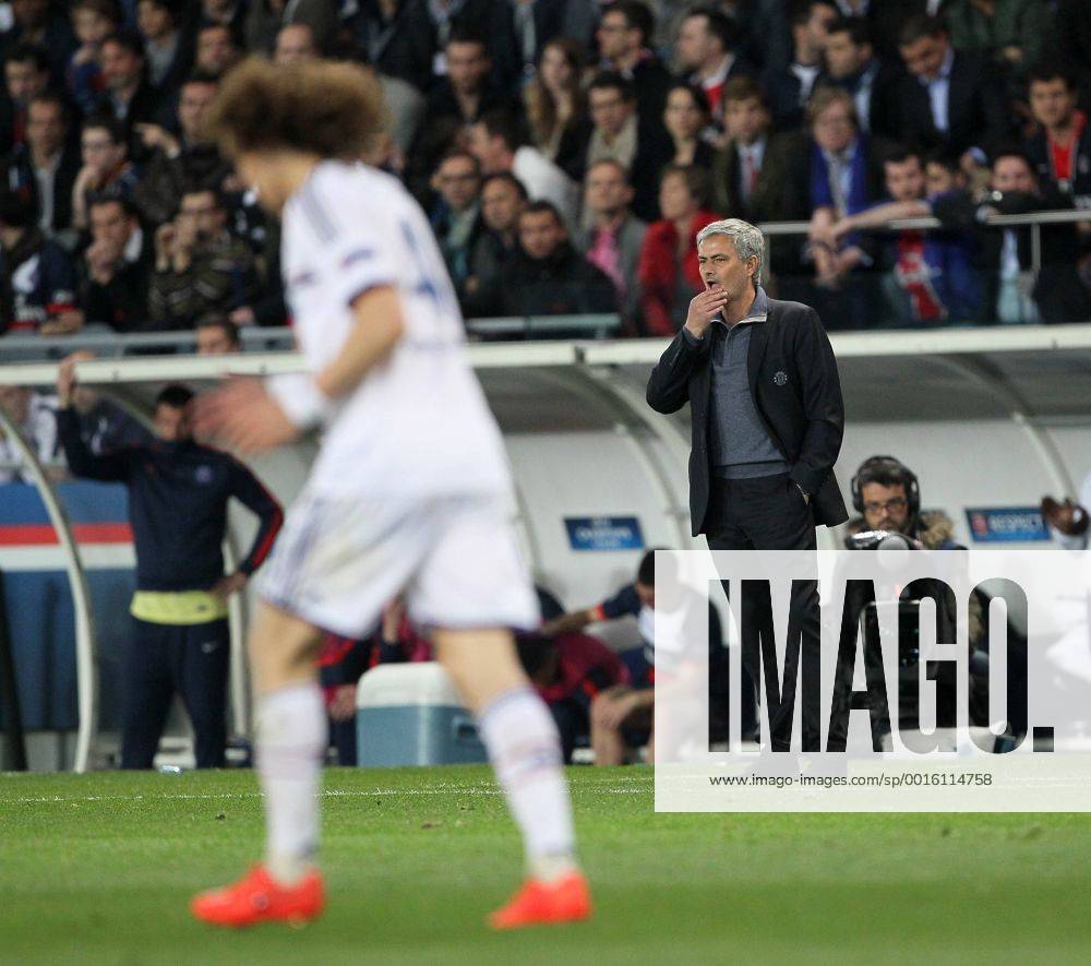 Chelsea s Jose Mourinho looks on dejected Paris Saint Germain vs Chelsea - Champions League - Parc Des Princes- Paris - France - - Pic DavidKlein Sportimage .