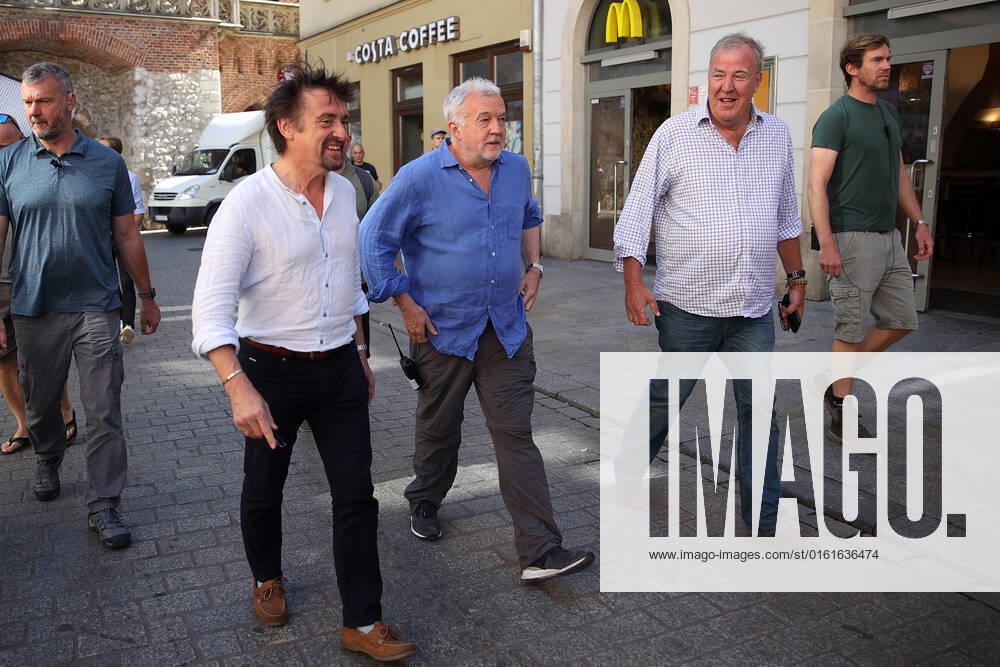 The Grand Tour stars, Jeremy Clarkson, Richard Hammond and James May, visit Cracow, Poland, while on tour filming the show. The Grand Tour is a British motoring television series, created by Jeremy Clarkson, Richard Hammond, James May, and Andy Wilman, made for Amazon exclusively for its online streaming service Amazon Prime Video which premiered in 2016. The programme was conceived in the wake of the departure of Clarkson, Hammond, May and Wilman from the BBC series Top Gear. Krakow Poland - ZUMAs197 20220624_zaa_s197_594