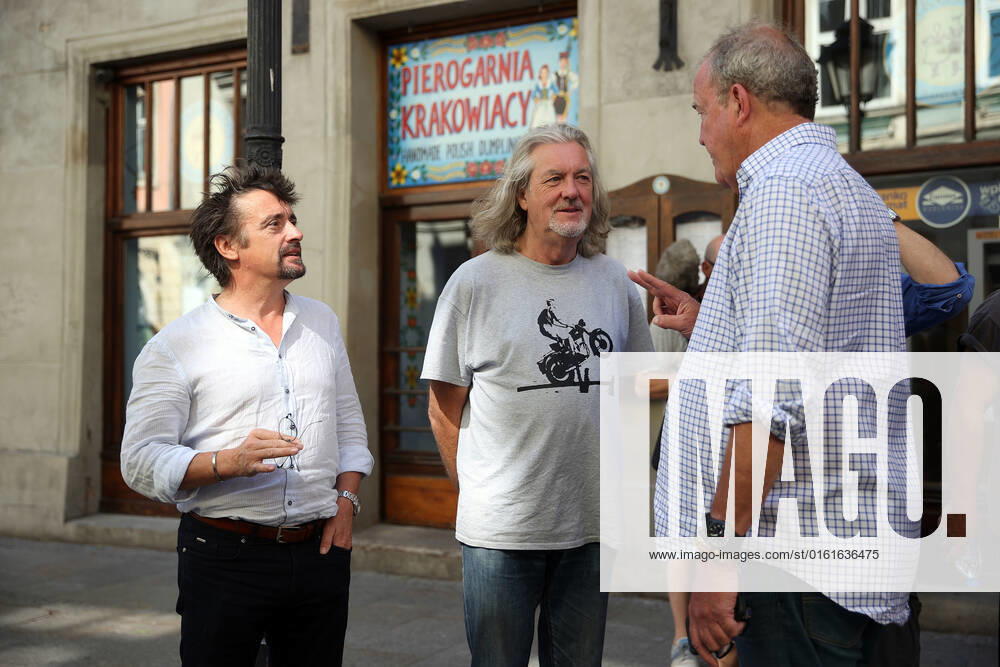 The Grand Tour stars, Jeremy Clarkson, Richard Hammond and James May, visit Cracow, Poland, while on tour filming the show. The Grand Tour is a British motoring television series, created by Jeremy Clarkson, Richard Hammond, James May, and Andy Wilman, made for Amazon exclusively for its online streaming service Amazon Prime Video which premiered in 2016. The programme was conceived in the wake of the departure of Clarkson, Hammond, May and Wilman from the BBC series Top Gear. Krakow Poland - ZUMAs197 20220624_zaa_s197_596