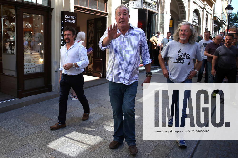 The Grand Tour stars, Jeremy Clarkson, Richard Hammond and James May, visit Cracow, Poland, while on tour filming the show. The Grand Tour is a British motoring television series, created by Jeremy Clarkson, Richard Hammond, James May, and Andy Wilman, made for Amazon exclusively for its online streaming service Amazon Prime Video which premiered in 2016. The programme was conceived in the wake of the departure of Clarkson, Hammond, May and Wilman from the BBC series Top Gear. Krakow Poland - ZUMAs197 20220624_zaa_s197_599