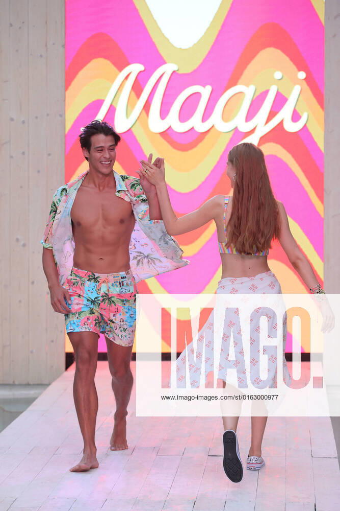 MIAMI BEACH, FLORIDA - JULY 17: A model walks the runway for the Maaji Runway Show Spring 23 during Paraiso Miami Beach on July 17, 2022 in Miami Beach, Florida...People: Model Miami Beach United States Of America - ZUMAs214 20220717_zba_s214_058