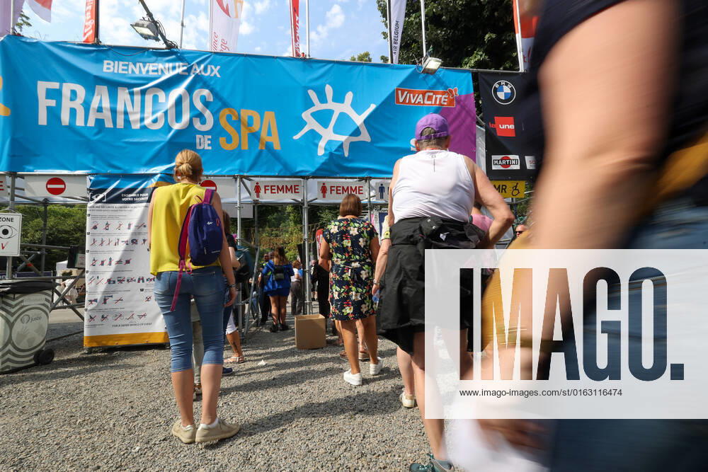 Illustration picture shows the entrance to the festival grounds, during the first day of the Francofolies de Spa festival in Spa, Wednesday 20 July 2022. This year s edition of the festival is taking place from 20 to 23 July. VIRGINIExLEFOUR 37666147