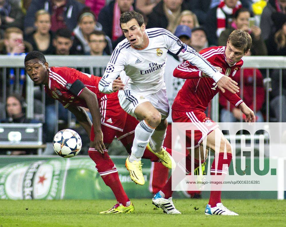 David Alaba (FCB), Gareth Bale (Real),Toni Kroos (FCB) 29.04.2014, München, FC Bayern München vs. Real Madrid Â