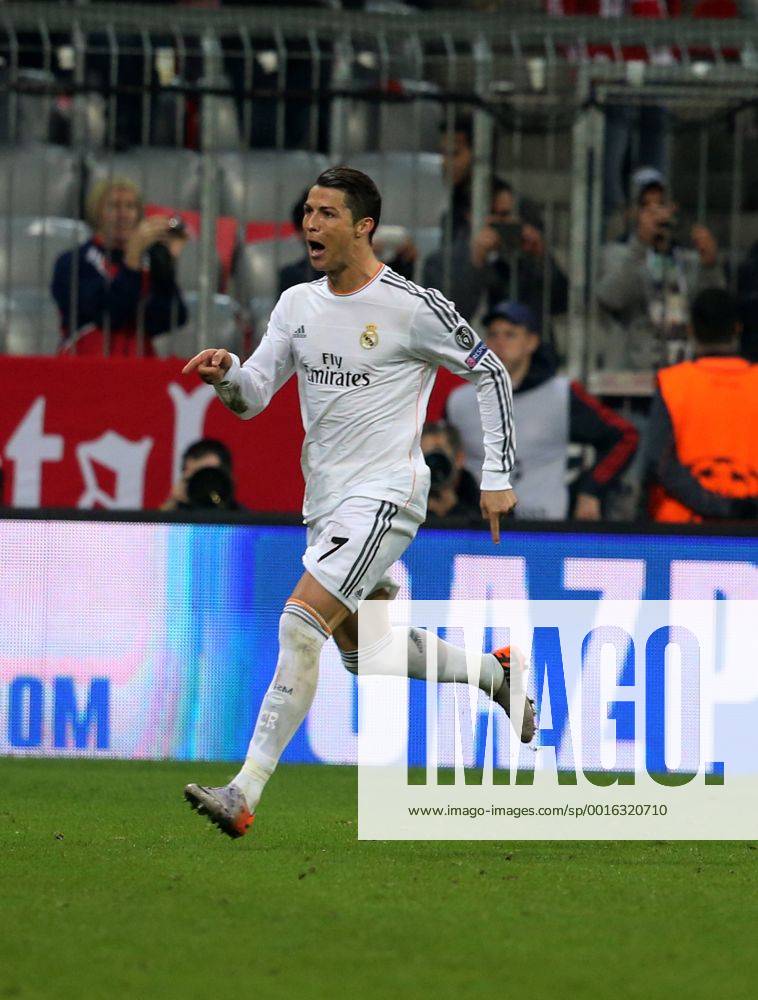 München, Fussball Männer, UEFA Champions League, Saison 2013 2014, Halbfinale Rückspiel, FC Bayern München vs Real Madrid CF 29.04.2014, München Arena München Cristiano Ronaldo, Real Madrid, Aktion, jubel