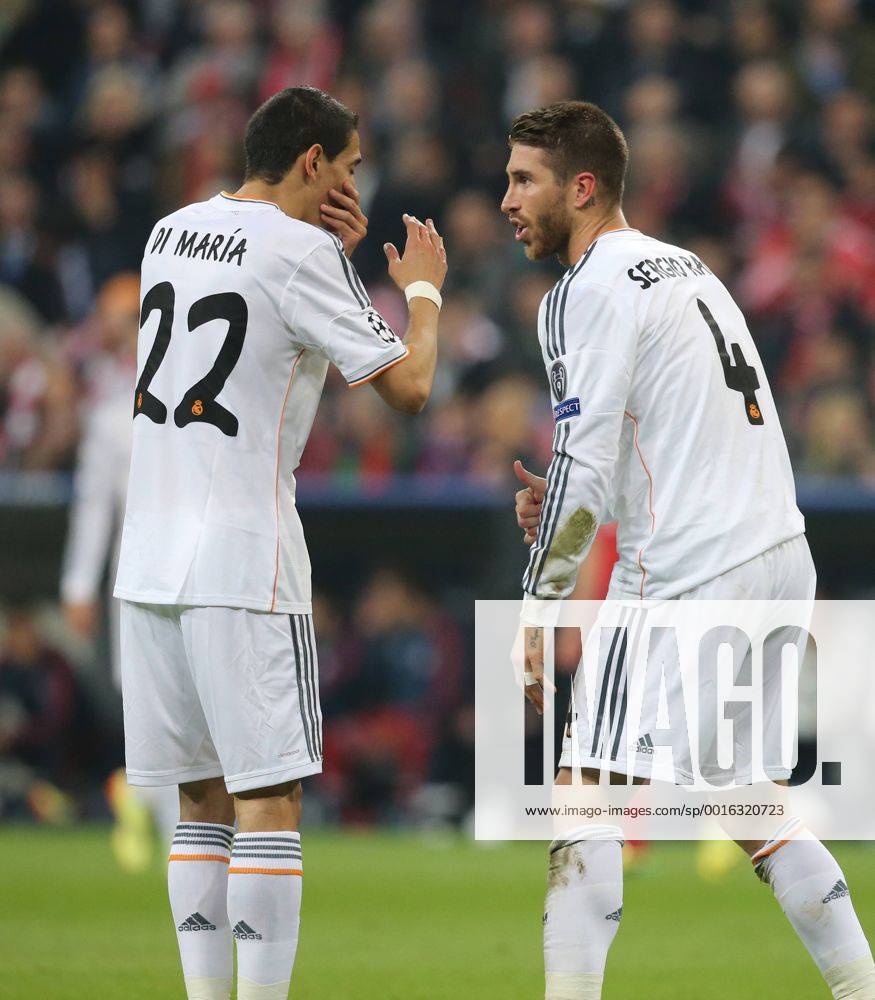 München, Fussball Männer, UEFA Champions League, Saison 2013 2014, Halbfinale Rückspiel, FC Bayern München vs Real Madrid CF 29.04.2014, München Arena München Angel Di Maria, Sergio Ramos, beide Real Madrid, Aktion, ,