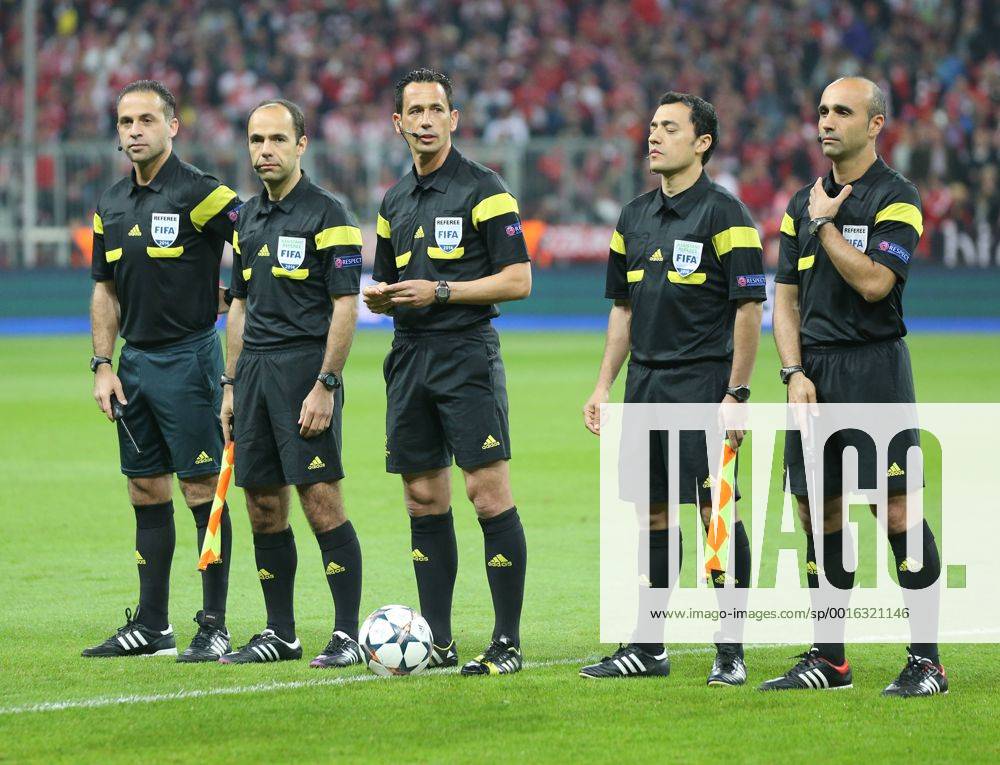 München, Fussball Männer, UEFA Champions League, Saison 2013 2014, Halbfinale Rückspiel, FC Bayern München vs Real Madrid CF 29.04.2014, München Stadion München mit den Schiedsrichtern: Pedro Proenca, Bertino Miranda, Tiago Trigo
