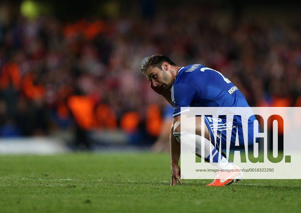 Chelsea s Branislav Ivanovic looks on dejected at the final whistle Chelsea vs Atletico Madrid - Champions League, Semi Final, 2nd leg- Stamford Bridge - London - UK - 30 04 2014 - Pic David Klein Sportimage .