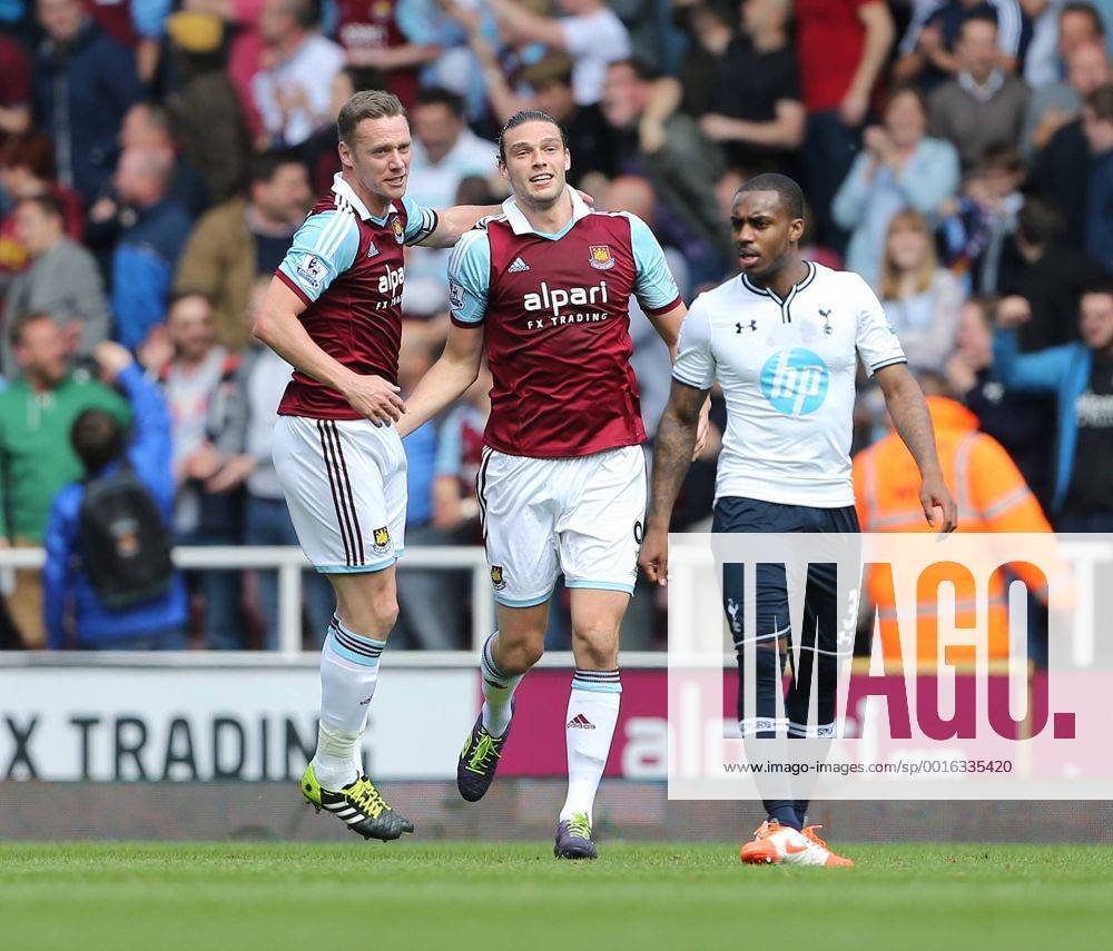 West Ham s Andy Carroll celebrates scoring his sides opening goal West Ham United vs Tottenham Hotspur - Barclays Premier League - Upton Park - London - UK - 03 05 2014 - Pic David Klein Sportimage .