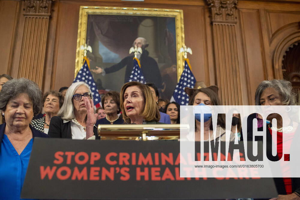 Speaker of the House Nancy Pelosi, D-CA, and other Democratic Women hold a press conference sharing stories of the consequences of a depletion in women s reproductive healthcare at the U.S. Capitol in Washington, DC on Thursday, July 28, 2022. WAP20220728326 BONNIExCASH