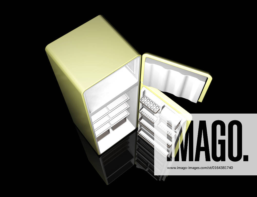 3D render of a modern fridge