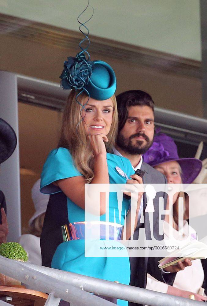 Image licensed to i-Images Picture Agency. 19 06 2014. Ascot, United Kingdom. Katherine Jenkins watches the first race from the Royal Enclosure at Ladies Day at Royal Ascot Picture by Stephen Lock i-Images StephenxLockx xi-Images IIM-2487-0015