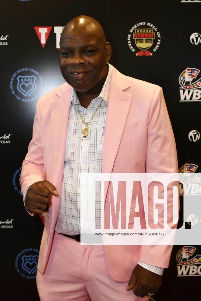 LAS VEGAS, NV - AUGUST 27: Iran Barkley Arriving at the Induction Ceremony & Dinner for the 2022 Nevada Boxing Hall Of Fame at Resorts World Las Vegas in Las Vegas,Nevada, on August 27, 2022.