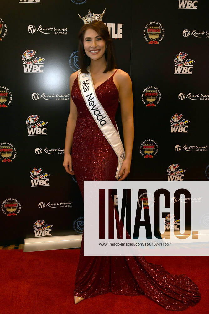 LAS VEGAS, NV - AUGUST 27: Miss Nevada Heather Renner Arriving at the Induction Ceremony & Dinner for the 2022 Nevada Boxing Hall Of Fame at Resorts World Las Vegas in Las Vegas,Nevada, on August 27, 2022.