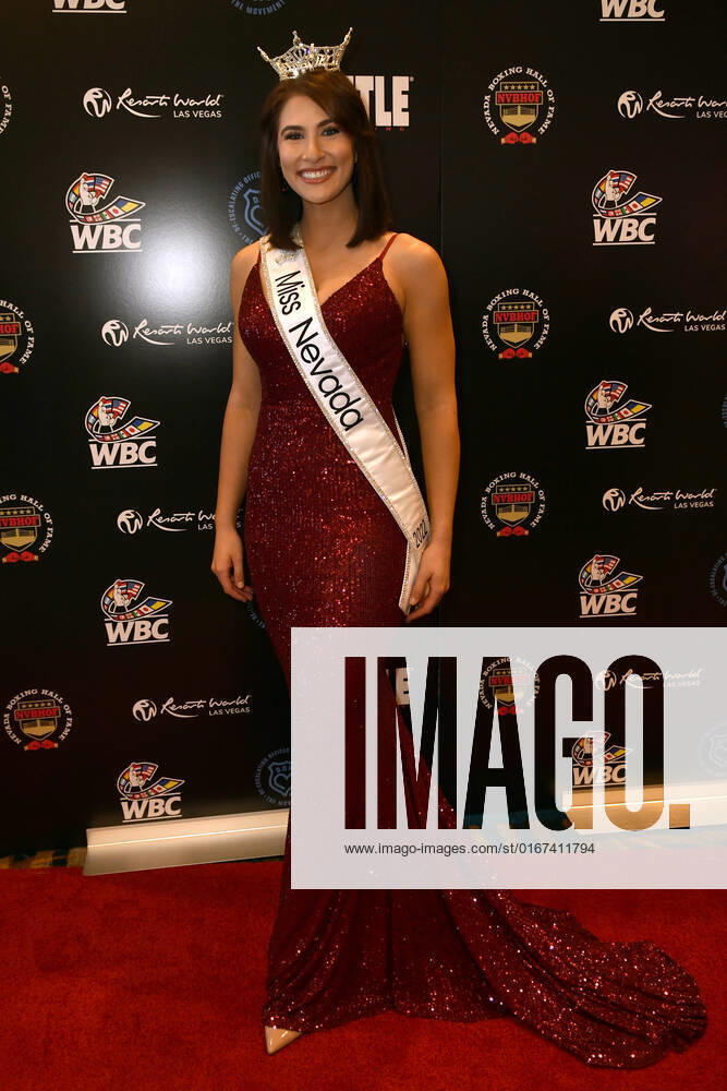 LAS VEGAS, NV - AUGUST 27: Miss Nevada Heather Renner Arriving at the Induction Ceremony & Dinner for the 2022 Nevada Boxing Hall Of Fame at Resorts World Las Vegas in Las Vegas,Nevada, on August 27, 2022.