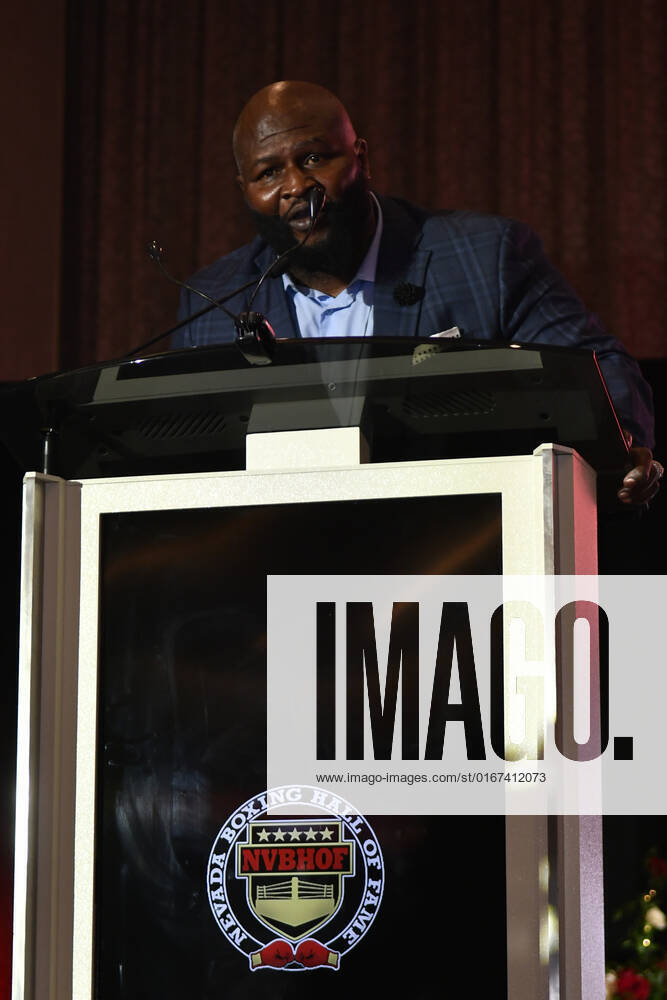 LAS VEGAS, NV - AUGUST 27: James Toney speaking at the Induction Ceremony & Dinner for the 2022 Nevada Boxing Hall Of Fame at Resorts World Las Vegas in Las Vegas,Nevada, on August 27, 2022.