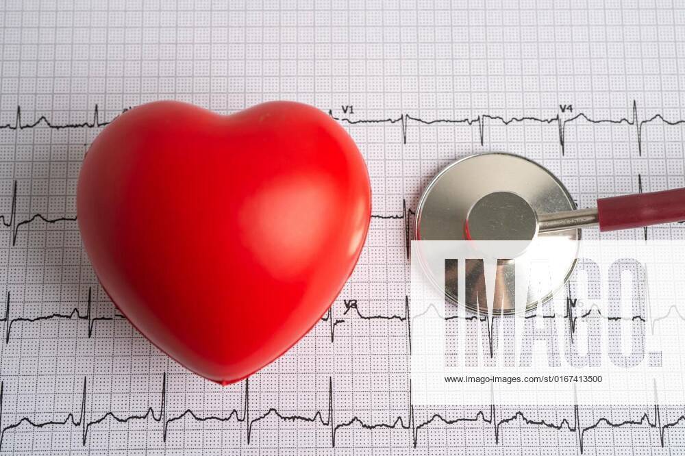 Stethoscope on electrocardiogram (ECG) with red heart, heart wave, heart attack, cardiogram report., Stethoscope on electrocardiogram (ECG) with red heart, heart wave, heart attack, cardiogram report., Stethoscope on electrocardiogram (ECG) with red heart, heart wave, heart attack, cardiogram report., 28.09.2021,