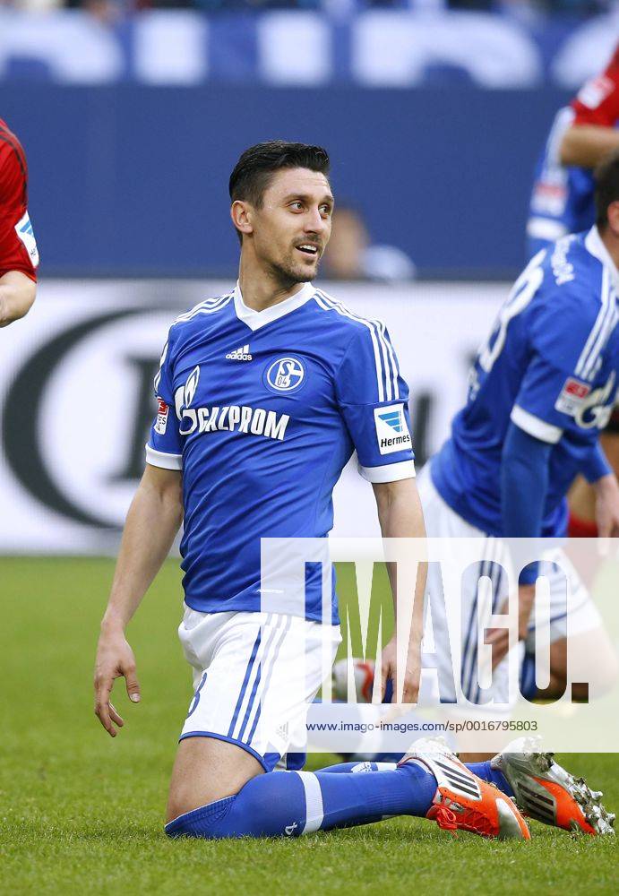 MARICA Ciprian Team FC Schalke 04 Fussball Bundesliga Spiel FC Schalke 04-Bayer 04 Leverkusen 2 : 2 am 13.April 2013 auf Schalke in Gelsenkirchen