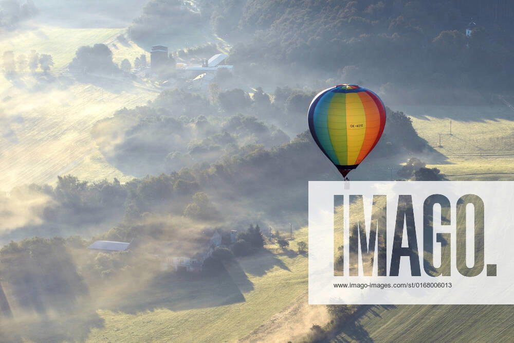 Balloonists from Czech Republic gather at what is the largest balloon event in this year in the Czech Republic. A collection of the 29 hot air balloons fly early morning in Broumov on the Czech-Polish border in the Czech Republic. Broumov Czech Republic - ZUMAr156 20220902_zap_r156_013