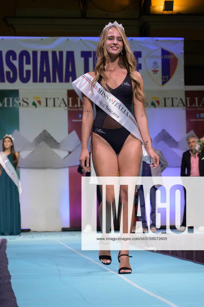 Italy: Miss Toscana 2022 Nicole Ninci during the finals of the beauty contest Miss Toscana 2022 in Casciana Terme. Casciana Terme Pisa Italy