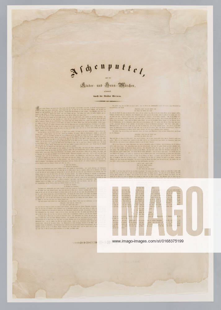 Ï»¿Aschenputtel aus den Kinder-und-Haus Märchen gesammelt durch die Brüder Grimm (text of the tale). Kunstverein Darmstadt (Darmstadt ; towarzystwo ; 1833- ), merchant employer, Rheinischen Kunstverein (Darmstadt, MiÅ›nia, Mannheim, Karlsruhe, Strassburg ; towarzystwo ; 1837- ), merchant employer, Rösl, Joseph (fl. ca 1813-1858), printer