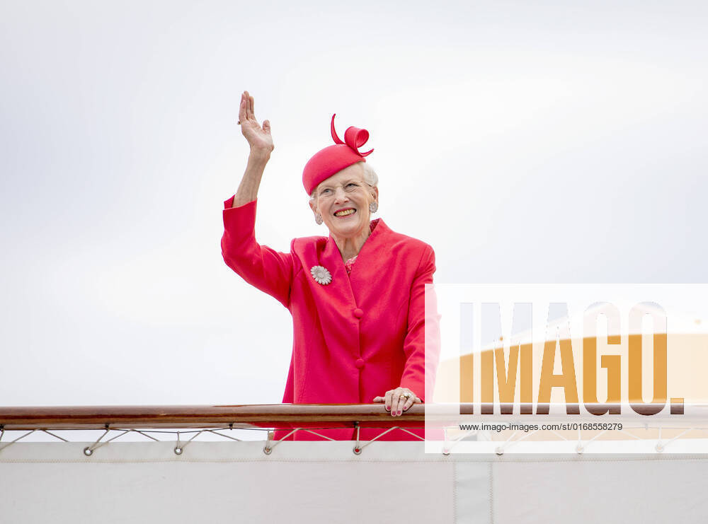 Denmark Queen Margrethe arriving for a lunch in connection of the Queen her 50th jubilee at the royal yacht Dannebrog in Copenhagen. Â