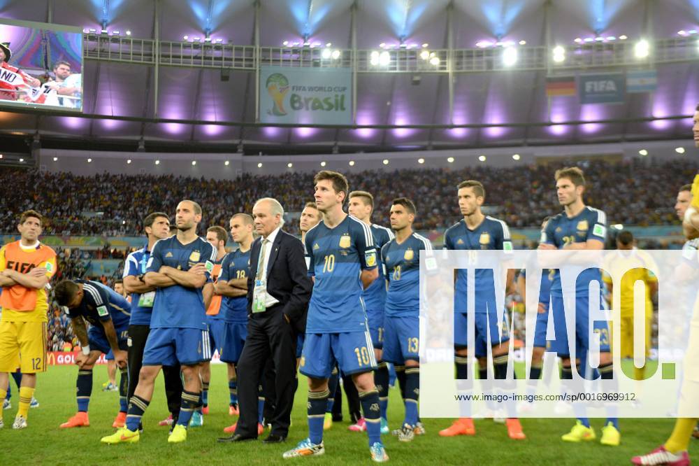 Argentina team group (ARG), JULY 13, 2014 - Football Soccer : Lionel Messi of Argentina looks dejected after the FIFA World Cup Brazil 2014 Final match between Germany 1-0 Argentina at Estadio do Maracana in Rio De Janeiro, Brazil. Noxthirdxpartyxsales ( uzdb007128)