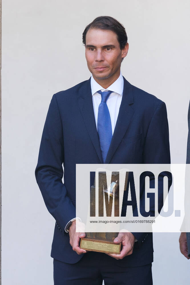 Tennis player Rafael Nadal, seen during the delivery of the Camino Real Award on its fifth edition at the auditorium of the University of Alcala, in Alcala de Henares, Madrid. The Camino Real award has been granted by the Franklin Institute of the University of Alcala, which recognizes the professional work of Spaniards who in an outstanding and exemplary way project and enhance the positive image of Spain in the United States. The projection of the image of Spain in North America by the tennis player, means his triumph in the US Open (2019), as well as in previous editions of 2010, 2013, 2017 and in other tournaments played in North America. Madrid Spain - ZUMAs197 20220920_zaa_s197_127