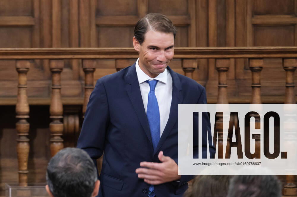 Tennis player Rafael Nadal, seen during the delivery of the Camino Real Award on its fifth edition at the auditorium of the University of Alcala, in Alcala de Henares, Madrid. The Camino Real award has been granted by the Franklin Institute of the University of Alcala, which recognizes the professional work of Spaniards who in an outstanding and exemplary way project and enhance the positive image of Spain in the United States. The projection of the image of Spain in North America by the tennis player, means his triumph in the US Open (2019), as well as in previous editions of 2010, 2013, 2017 and in other tournaments played in North America. Madrid Spain - ZUMAs197 20220920_zaa_s197_124
