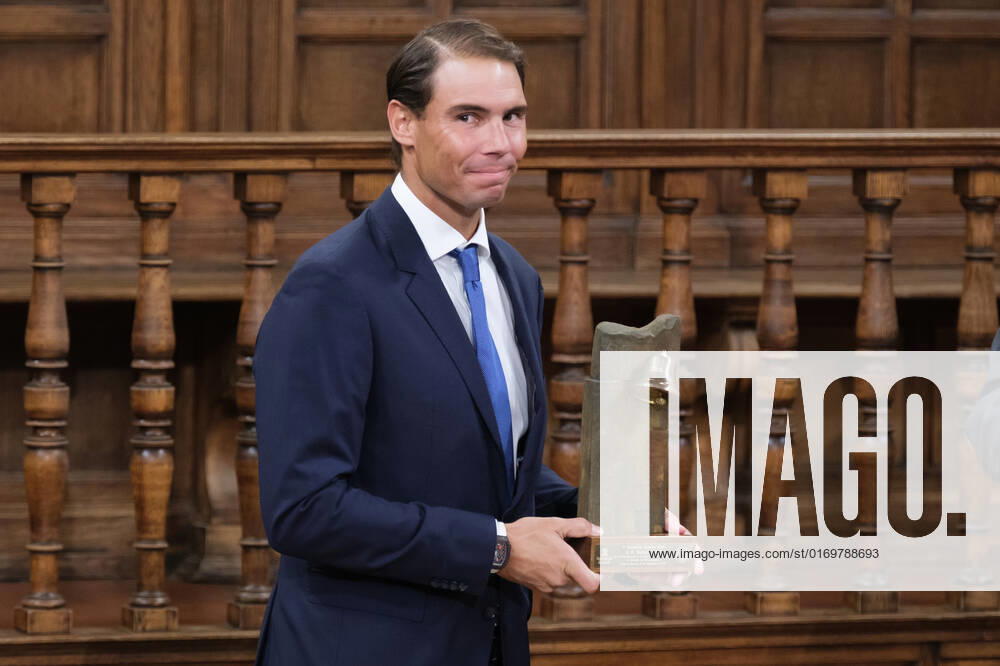 Tennis player Rafael Nadal, seen during the delivery of the Camino Real Award on its fifth edition at the auditorium of the University of Alcala, in Alcala de Henares, Madrid. The Camino Real award has been granted by the Franklin Institute of the University of Alcala, which recognizes the professional work of Spaniards who in an outstanding and exemplary way project and enhance the positive image of Spain in the United States. The projection of the image of Spain in North America by the tennis player, means his triumph in the US Open (2019), as well as in previous editions of 2010, 2013, 2017 and in other tournaments played in North America. Madrid Spain - ZUMAs197 20220920_zaa_s197_114