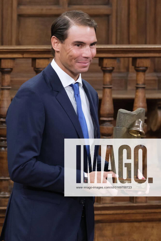 Tennis player Rafael Nadal, seen during the delivery of the Camino Real Award on its fifth edition at the auditorium of the University of Alcala, in Alcala de Henares, Madrid. The Camino Real award has been granted by the Franklin Institute of the University of Alcala, which recognizes the professional work of Spaniards who in an outstanding and exemplary way project and enhance the positive image of Spain in the United States. The projection of the image of Spain in North America by the tennis player, means his triumph in the US Open (2019), as well as in previous editions of 2010, 2013, 2017 and in other tournaments played in North America. Madrid Spain - ZUMAs197 20220920_zaa_s197_112