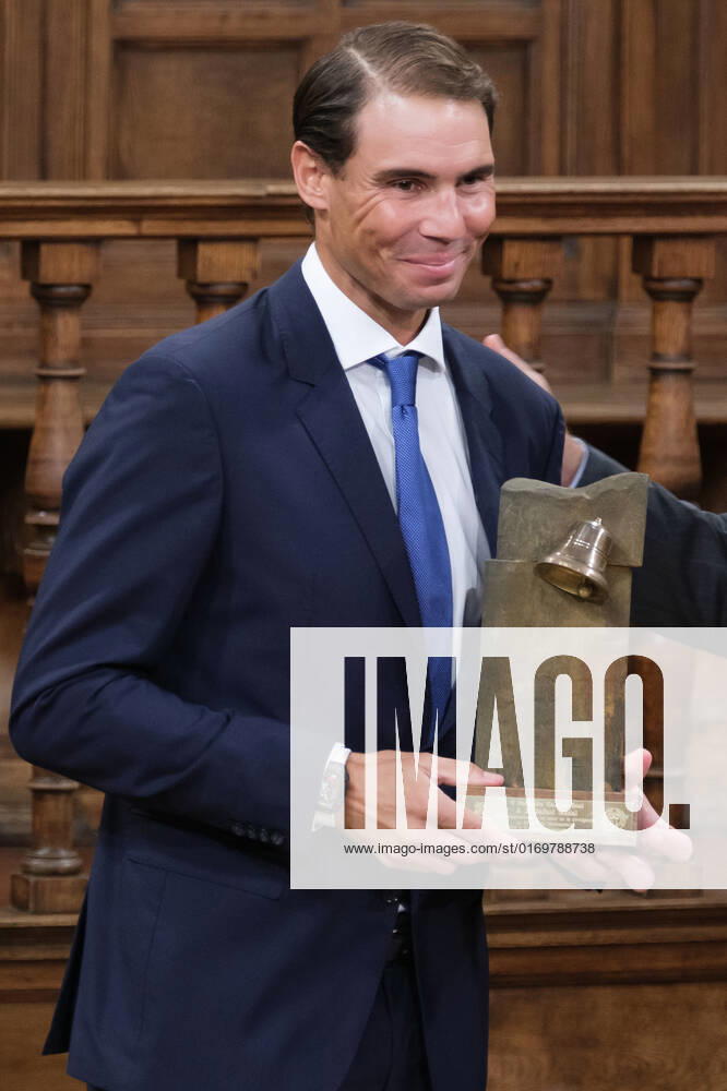 Tennis player Rafael Nadal, seen during the delivery of the Camino Real Award on its fifth edition at the auditorium of the University of Alcala, in Alcala de Henares, Madrid. The Camino Real award has been granted by the Franklin Institute of the University of Alcala, which recognizes the professional work of Spaniards who in an outstanding and exemplary way project and enhance the positive image of Spain in the United States. The projection of the image of Spain in North America by the tennis player, means his triumph in the US Open (2019), as well as in previous editions of 2010, 2013, 2017 and in other tournaments played in North America. Madrid Spain - ZUMAs197 20220920_zaa_s197_110