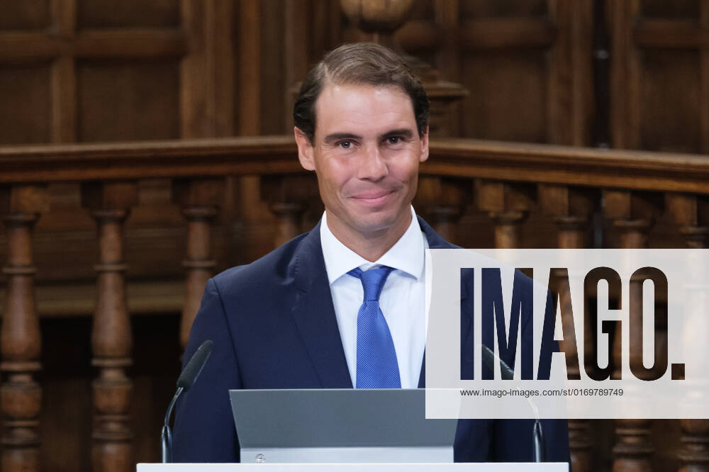 Tennis player Rafael Nadal, seen during the delivery of the Camino Real Award on its fifth edition at the auditorium of the University of Alcala, in Alcala de Henares, Madrid. The Camino Real award has been granted by the Franklin Institute of the University of Alcala, which recognizes the professional work of Spaniards who in an outstanding and exemplary way project and enhance the positive image of Spain in the United States. The projection of the image of Spain in North America by the tennis player, means his triumph in the US Open (2019), as well as in previous editions of 2010, 2013, 2017 and in other tournaments played in North America. Madrid Spain - ZUMAs197 20220920_zaa_s197_117