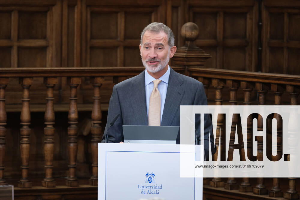King Felipe VI of Spain seen during the delivery of the Camino Real Award on its fifth edition at the auditorium of the University of Alcala, in Alcala de Henares, Madrid. The Camino Real award has been granted by the Franklin Institute of the University of Alcala, which recognizes the professional work of Spaniards who in an outstanding and exemplary way project and enhance the positive image of Spain in the United States. The projection of the image of Spain in North America by the tennis player, means his triumph in the US Open (2019), as well as in previous editions of 2010, 2013, 2017 and in other tournaments played in North America. Madrid Spain - ZUMAs197 20220920_zaa_s197_123