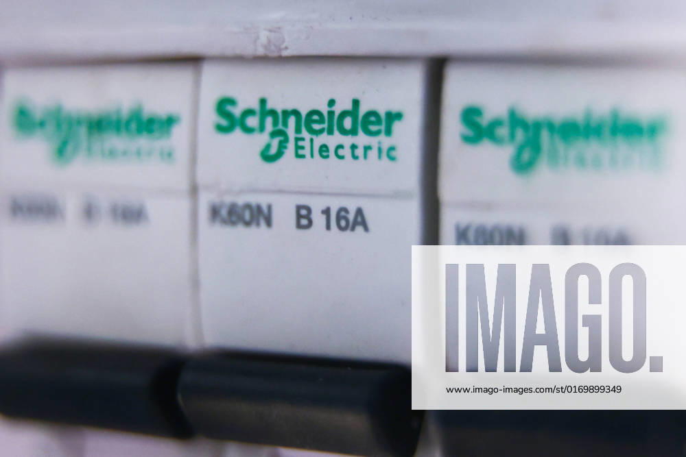Poland Energy Schneider Electric logo is seen on a fuse box in this illustration taken in Krakow, Poland on September 23, 2022. Krakow Poland