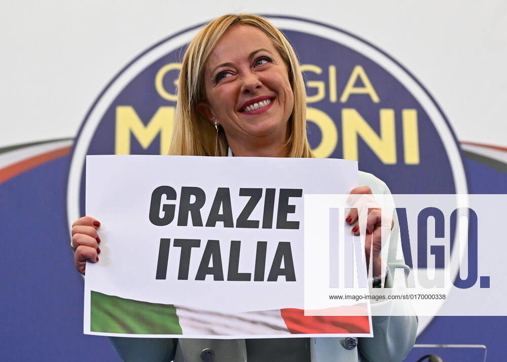 Giorgia Meloni at the headquarters of the Brothers of Italy (Fratelli d Italia) in Rome, Italy, 25 September 2022. ANSA ETTORE FERRARI ROME ITALIA - ZUMAa110 20220926_zaf_a110_008