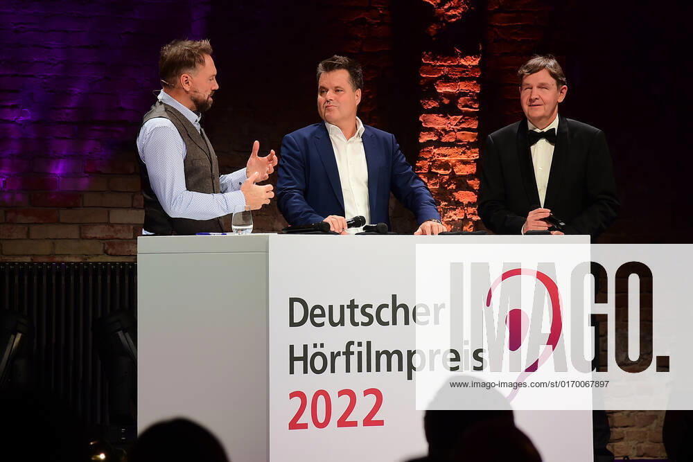Verleihung des 20. Deutschen Hörfilmpreises Steven Gätjen, Jürgen Dusel, Hans-Werner Lange Verleihung des 20. Deutschen Hörfilmpreises 2022 in den BOLLE Festsäle am Spree-Bogen in Berlin am 27.09.2022